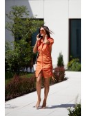 Orange shirt dress with ruffles on the sides FG649 - Online store - Boutique